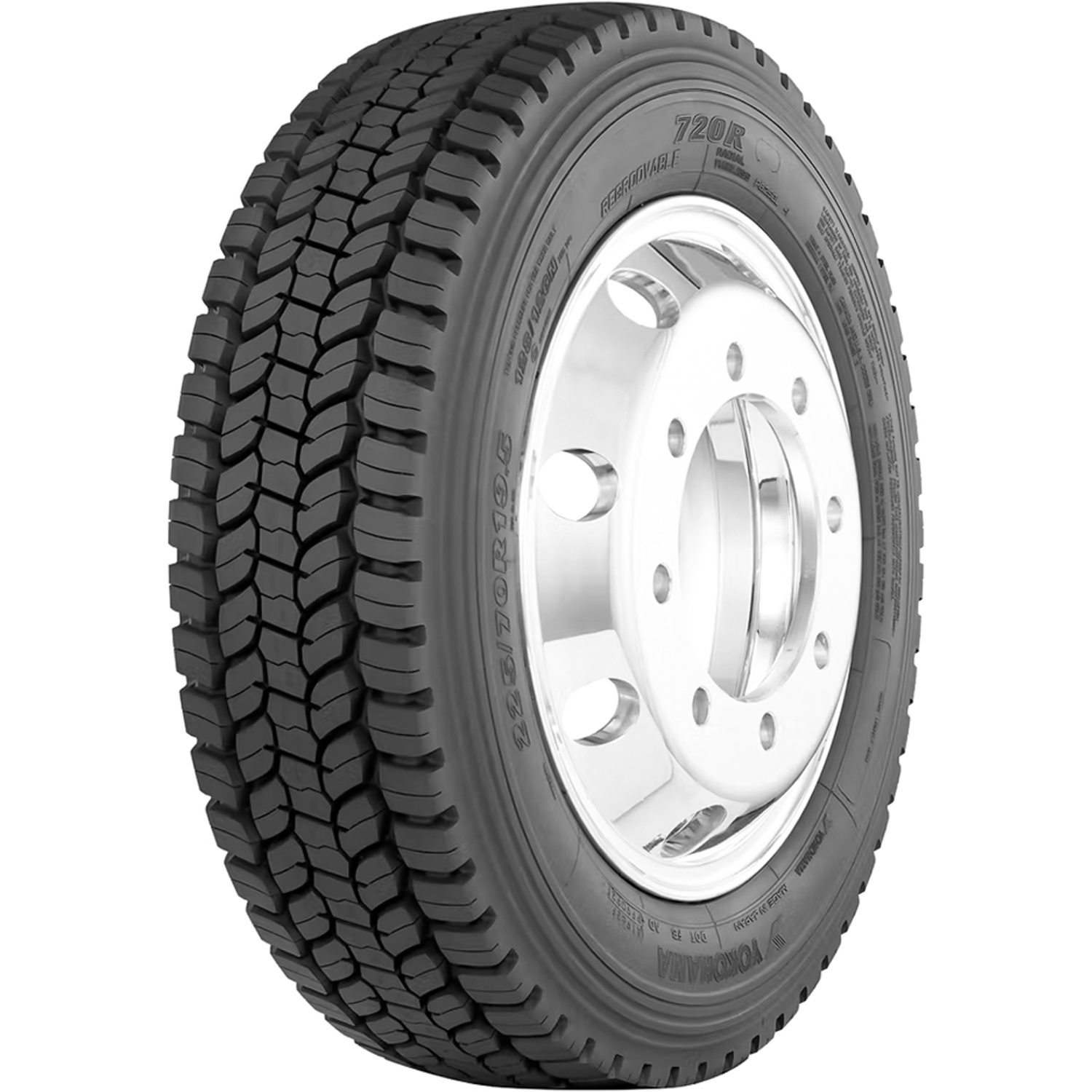 Yokohama 720R 225/70R19.5 128/126N G (14 Ply) AS A/S All Season Tire